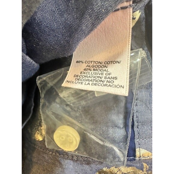 Victoria's Secret Women Large Blue Pineapple Print Button Up Lounge Pajama Shirt - Picture 4 of 13